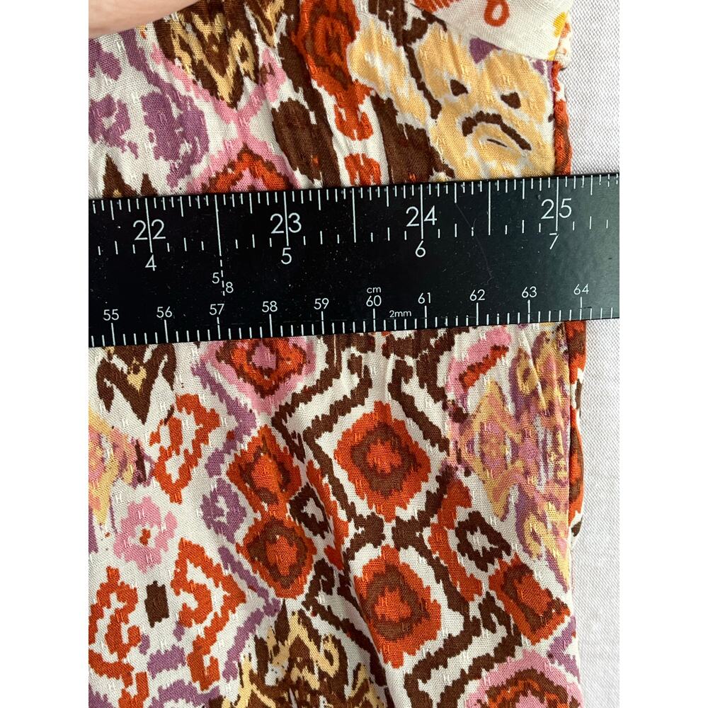 Cato button up long bell sleeved boho flowy print top, size XL, EUC - Picture 8 of 9